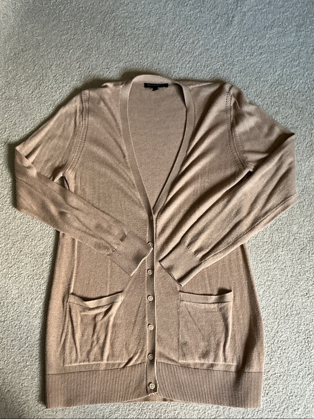 Banana Republic Longline Cardigan Sweater in Taupe
